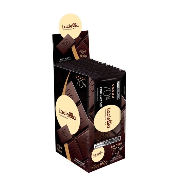 Chocolate 70% Cacau Zero Lactose Laciella 80g - Imagem 2