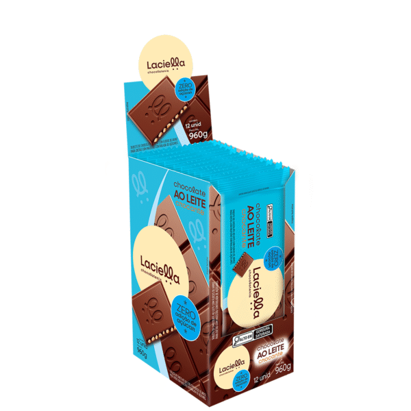 Chocolate Ao Leite Crocante Zero Adição de Açúcar Laciella 80g - Imagem 2