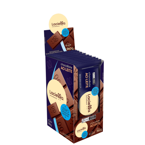Chocolate ao Leite Zero Adição de Açúcar Laciella 80g - Imagem 2