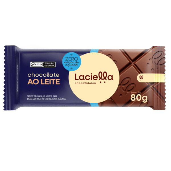 Chocolate ao Leite Zero Adição de Açúcar Laciella 80g