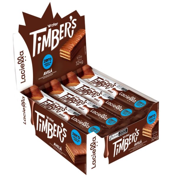 Timber's Wafer Avelã Zero Adição de Açúcar 27g - Imagem 2