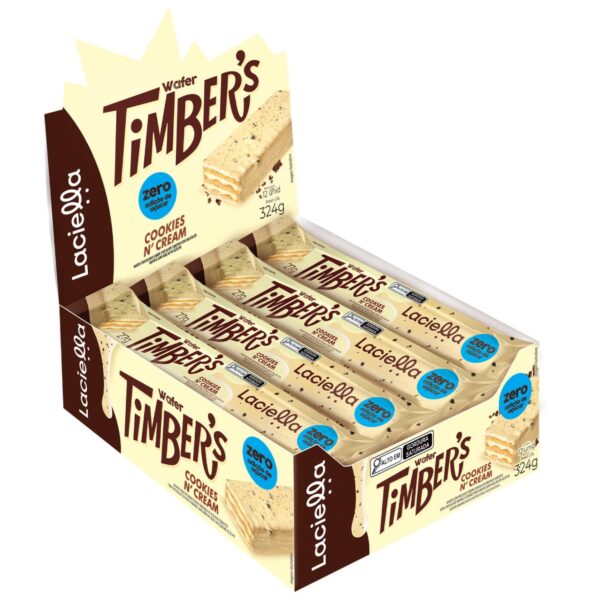 Timber's Wafer Cookies N`Cream Zero Adição de Açúcar 27g - Imagem 2