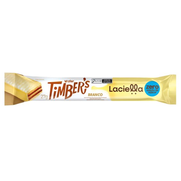 Timber's Wafer Sabor Chocolate Branco Zero Adição de Açúcar 27g