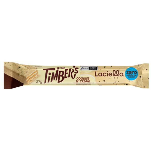 Timber's Wafer Cookies N`Cream Zero Adição de Açúcar 27g